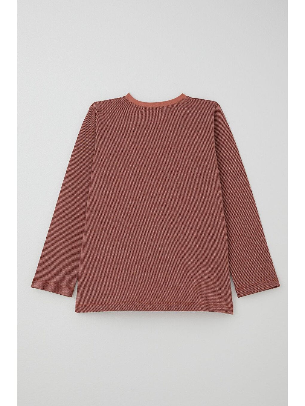 Kahverengi Erkek Çocuk Pijama Takımı Verev Çizgi Desenli Kiremit (4 Yaş)-3