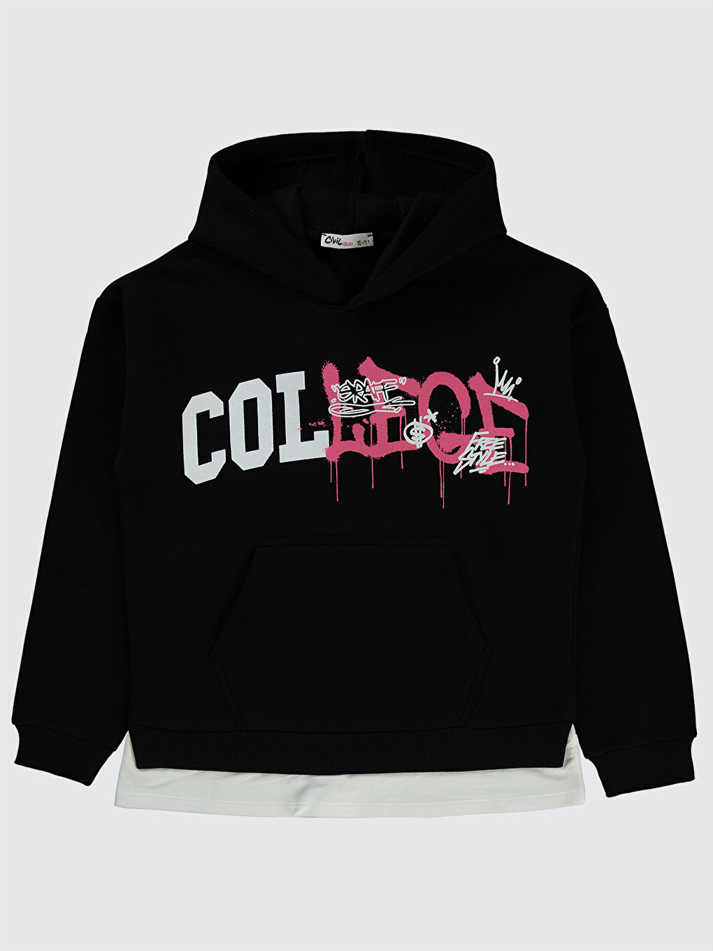 Civil Girls Kız Çocuk Sweatshirt 10-13 Yaş Siyah