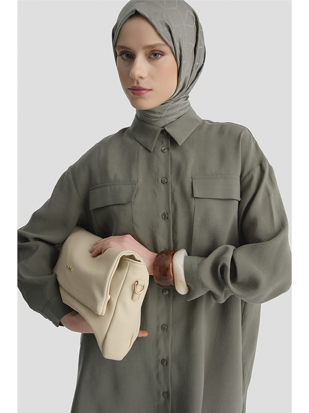 Cepli Modal Tunik Haki-1