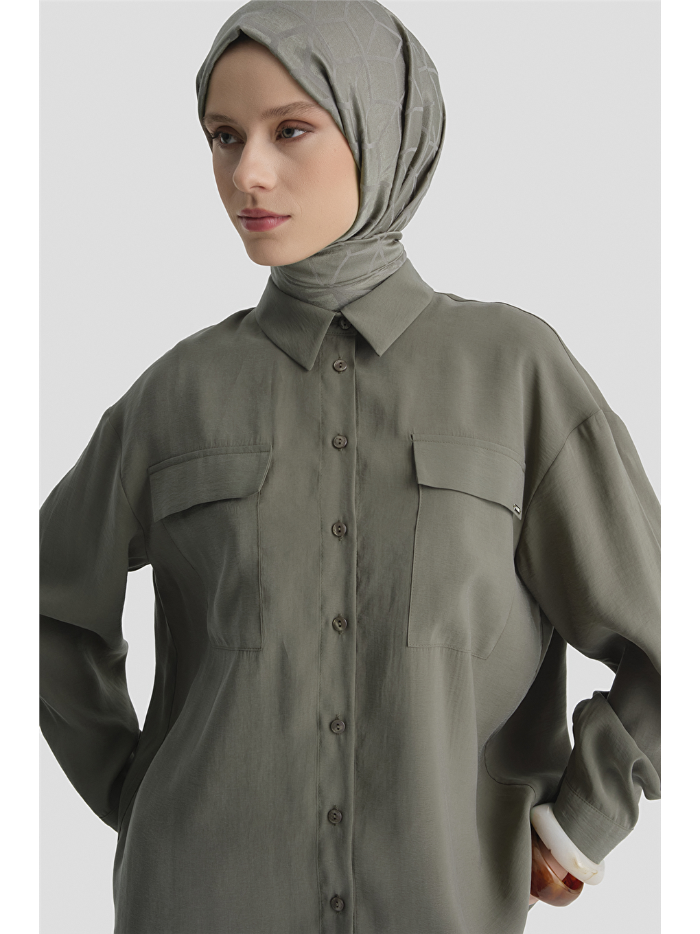 Cepli Modal Tunik Haki-2