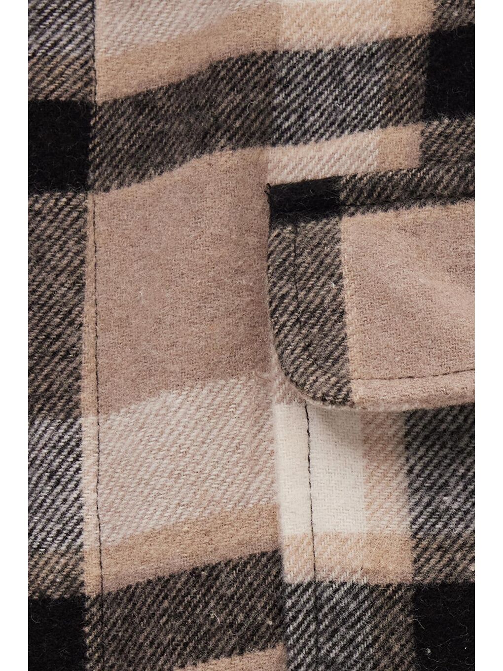 Karışık Relax Fit Rahat Kesim Çift Cep Kapaklı Kışlık Oduncu Kareli Erkek Gömlek-5