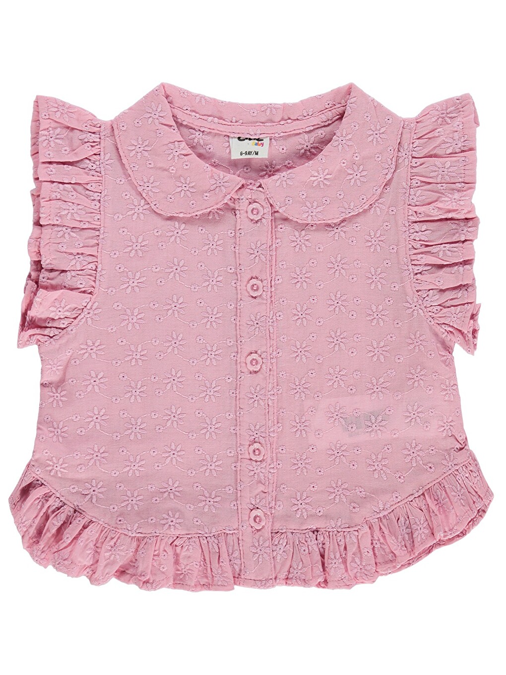 Baby Fistolu Fırfırlı 6-18 Ay Gömlek - Pembe