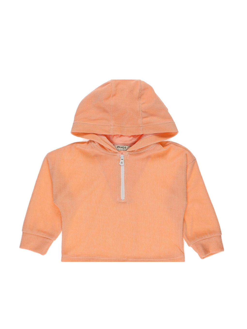Pembe Kız Bebek Kapüşonlu Havlu Dokulu Somon Sweatshirt