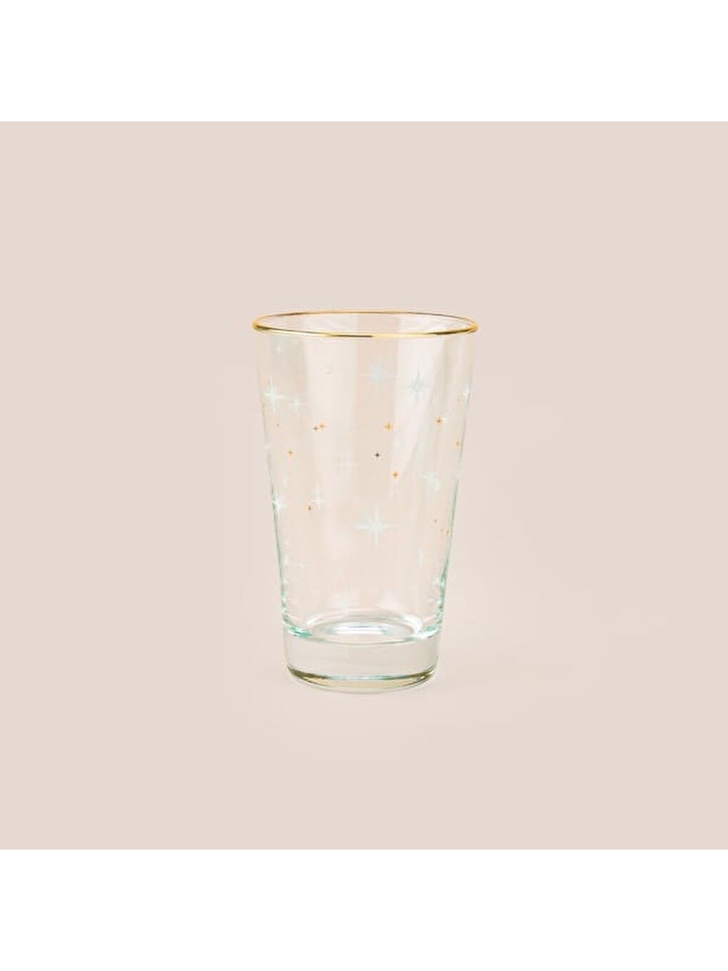 Karışık Star Altın Yaldızlı 4'lü Meşrubat Bardağı Seti - Sarı / Şeffaf - 395 ml-1