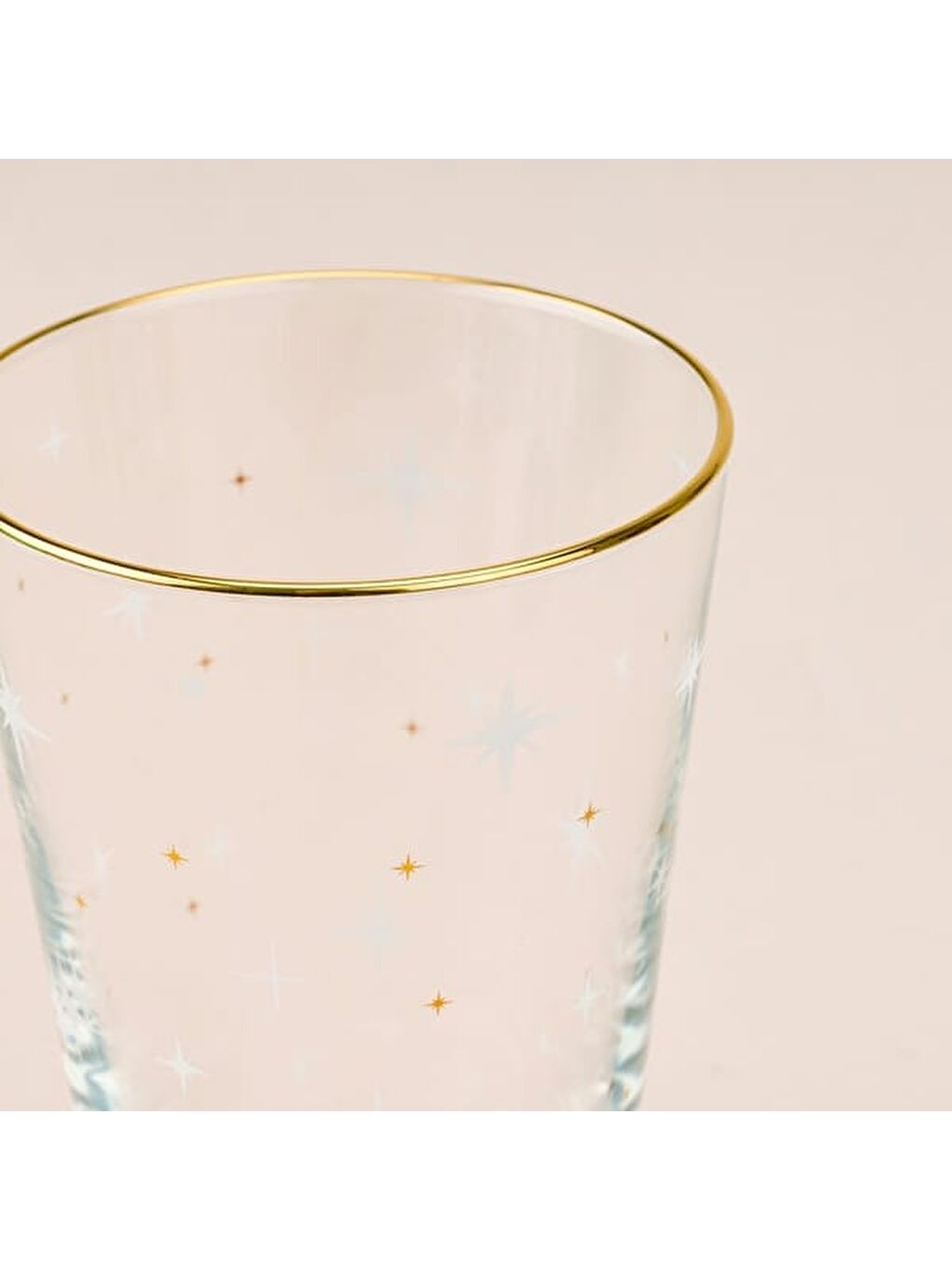 Karışık Star Altın Yaldızlı 4'lü Meşrubat Bardağı Seti - Sarı / Şeffaf - 395 ml-2