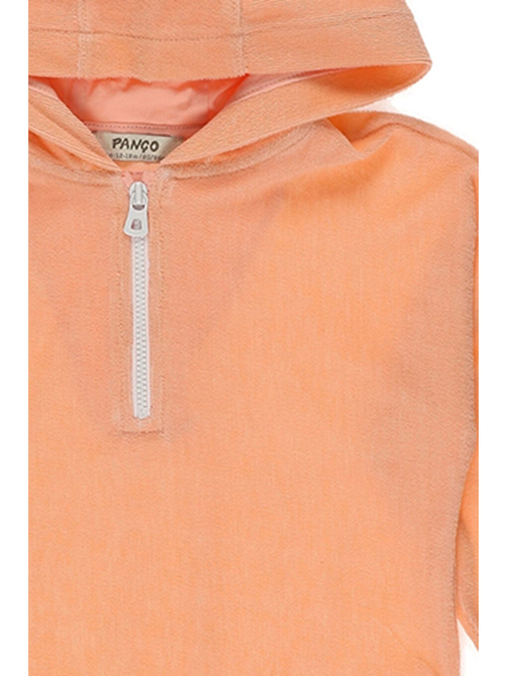 Pembe Kız Bebek Kapüşonlu Havlu Dokulu Somon Sweatshirt-2