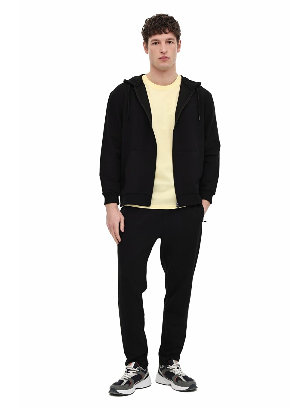 MB SN72 FZ HOD 6FX Siyah Erkek Fermuarlı Sweatshirt-2