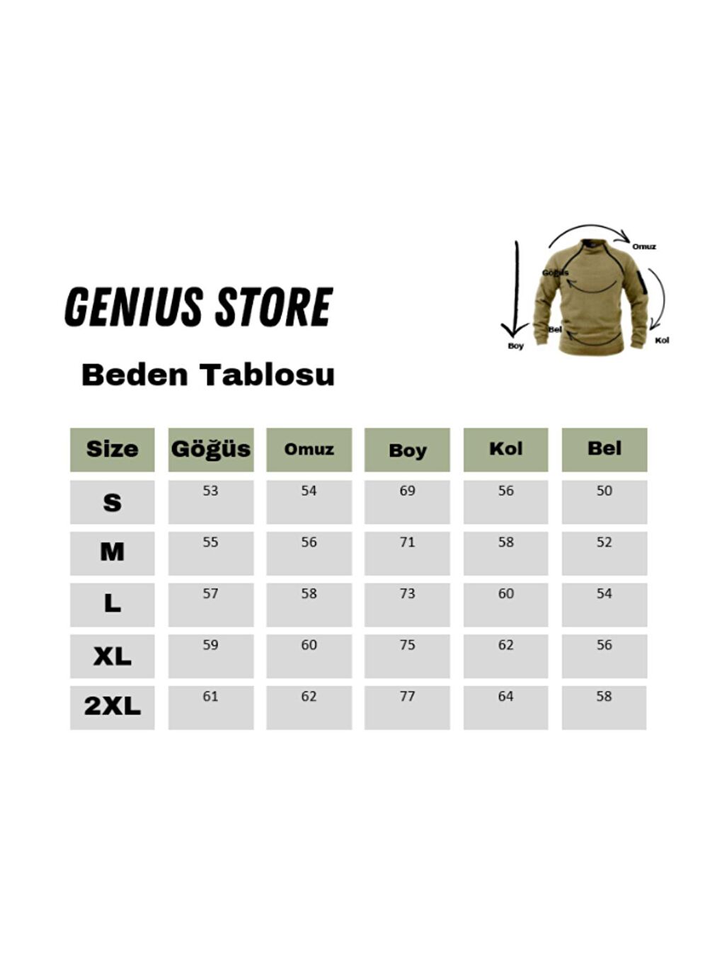 GENIUS STORE Haki Erkek Polar Outdoor Fermuarlı Kombat Tactical Cepli Polar - 5