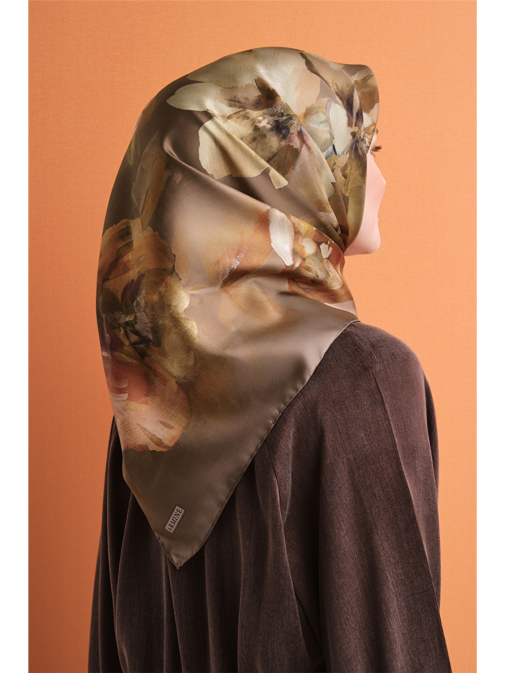 Yeşil Saf İpek Twill Eşarp 9611d 02-3