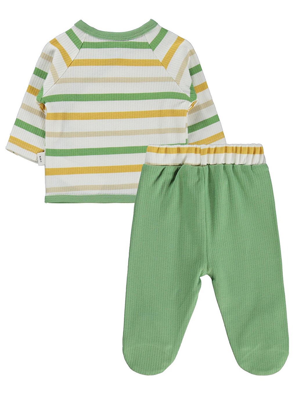 Baby Çizgili Zıbın Takımları - Ekru-3
