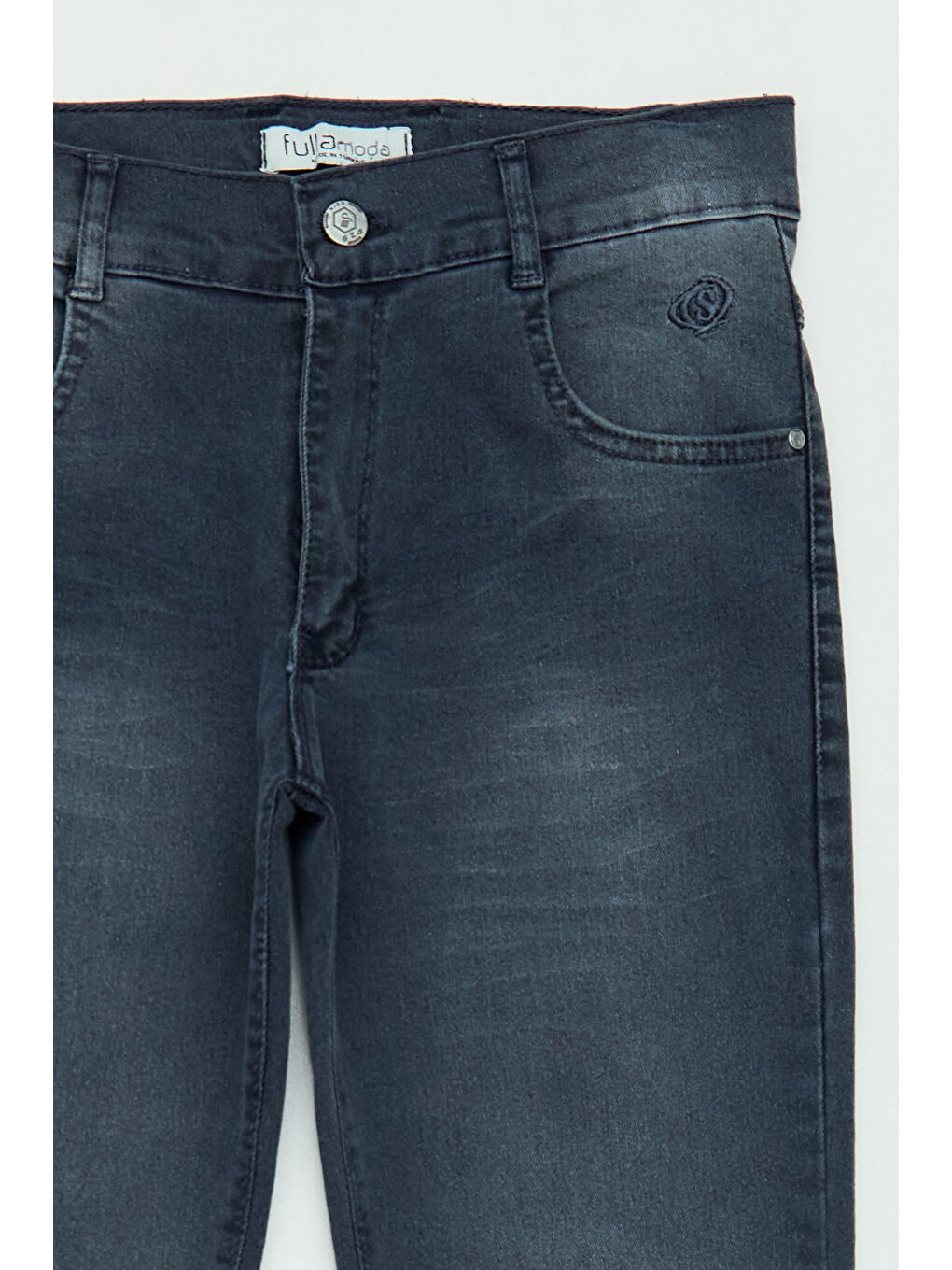 Gri Düğmeli Erkek Çocuk Jean-2