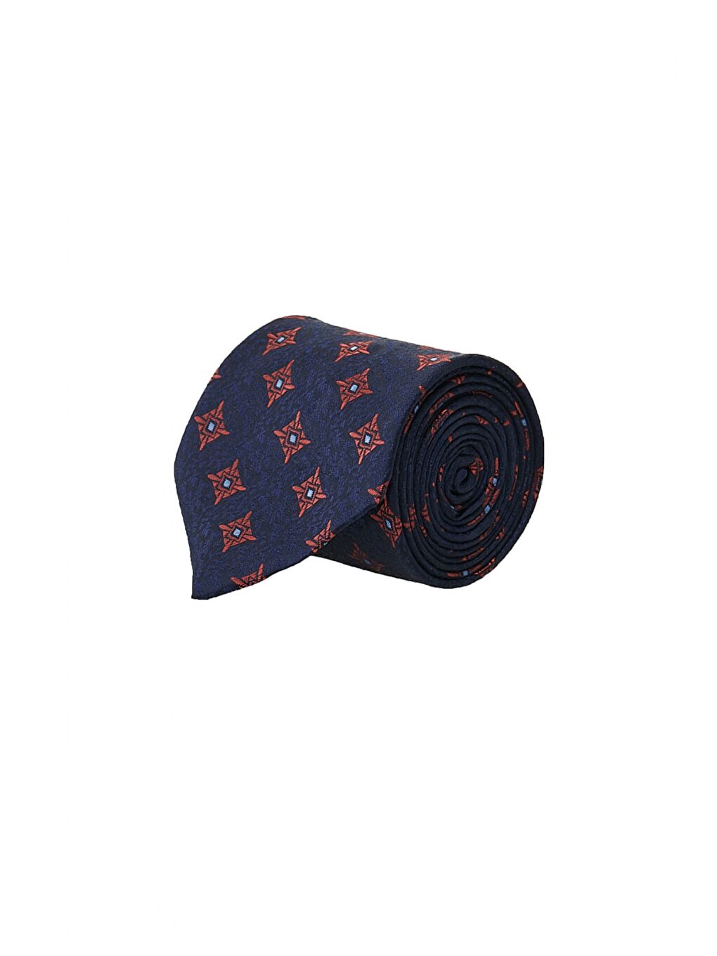 Erkek Lacivert-Kahverengi Desenli Nano Kravat