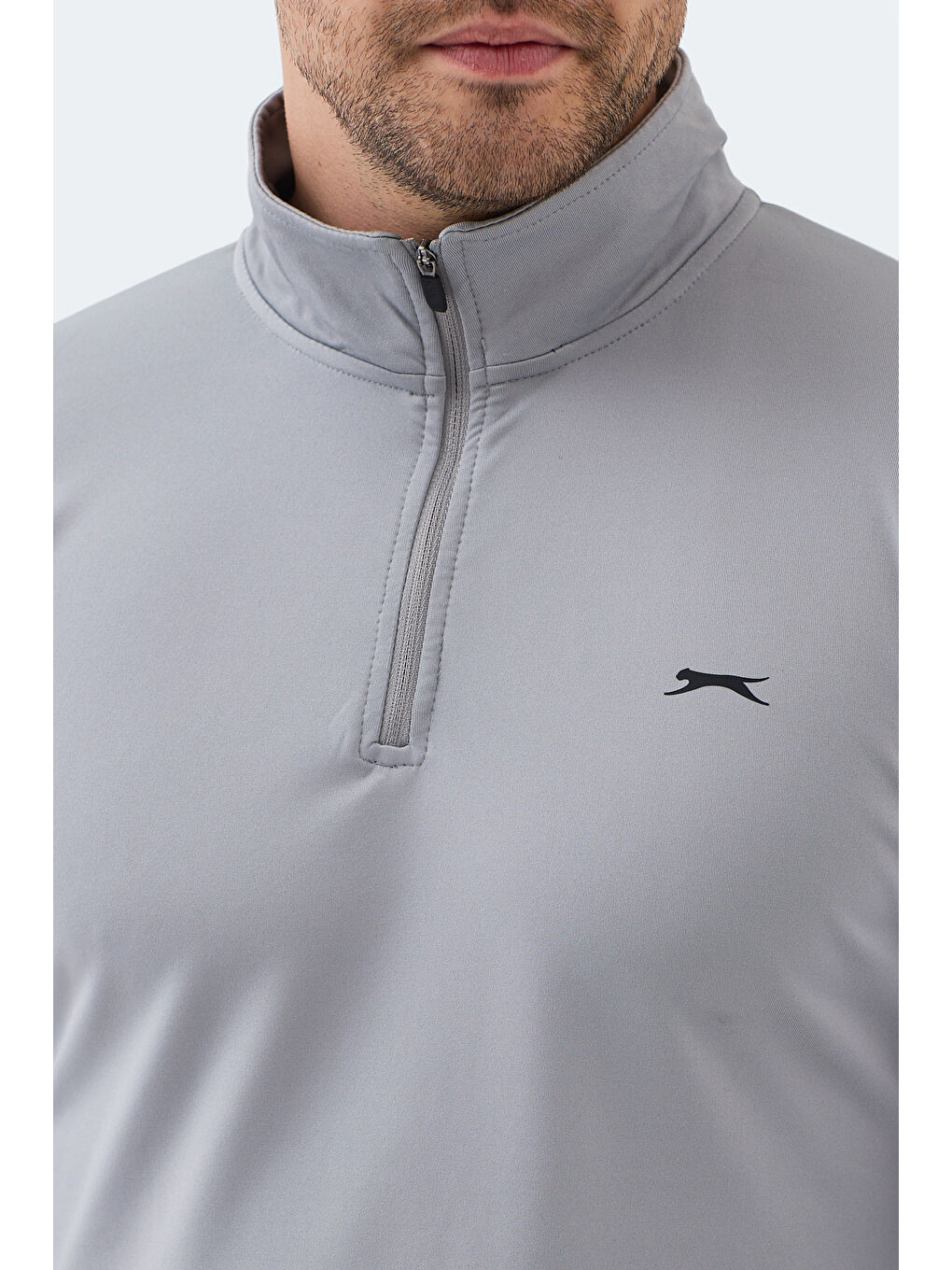 INTIMATE I Erkek Dik Yaka Fermuarlı Gri Sweatshırt-1