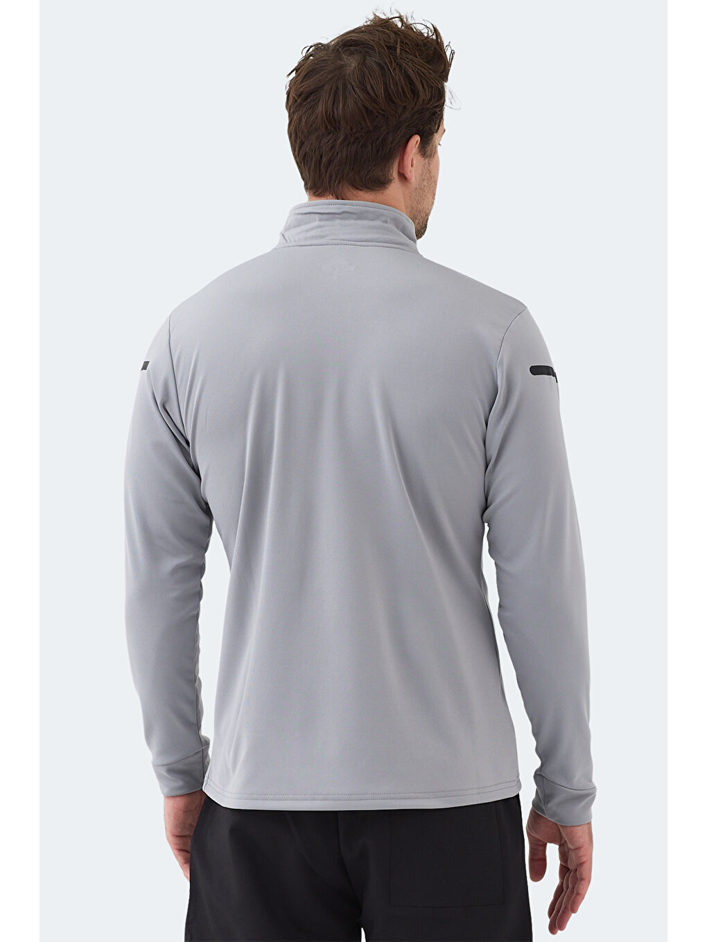 INTIMATE I Erkek Dik Yaka Fermuarlı Gri Sweatshırt-3