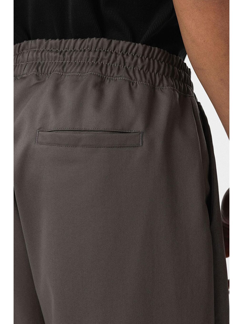 Gri Bel Lastikli Baggy Erkek Pantolon Füme-6