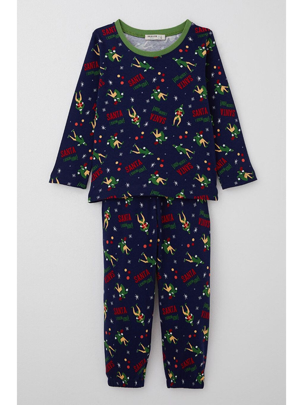 Erkek Bebek Pijama Takımı Eğlenceli Baba Desenli Lacivert (9 Ay-3 Yaş)