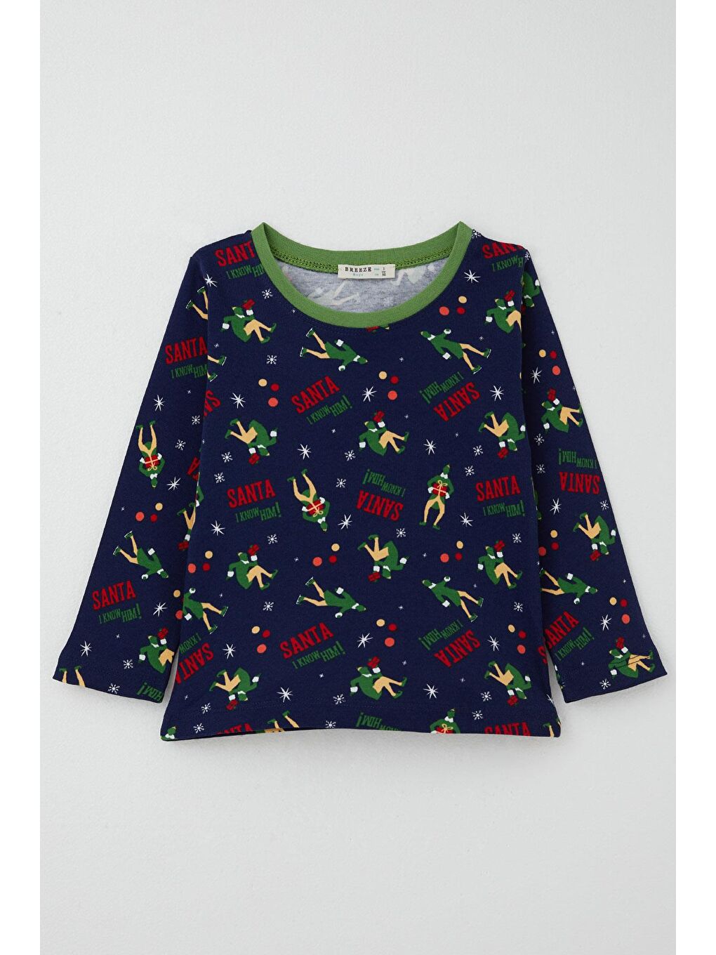 Erkek Bebek Pijama Takımı Eğlenceli Baba Desenli Lacivert (9 Ay-3 Yaş)-1