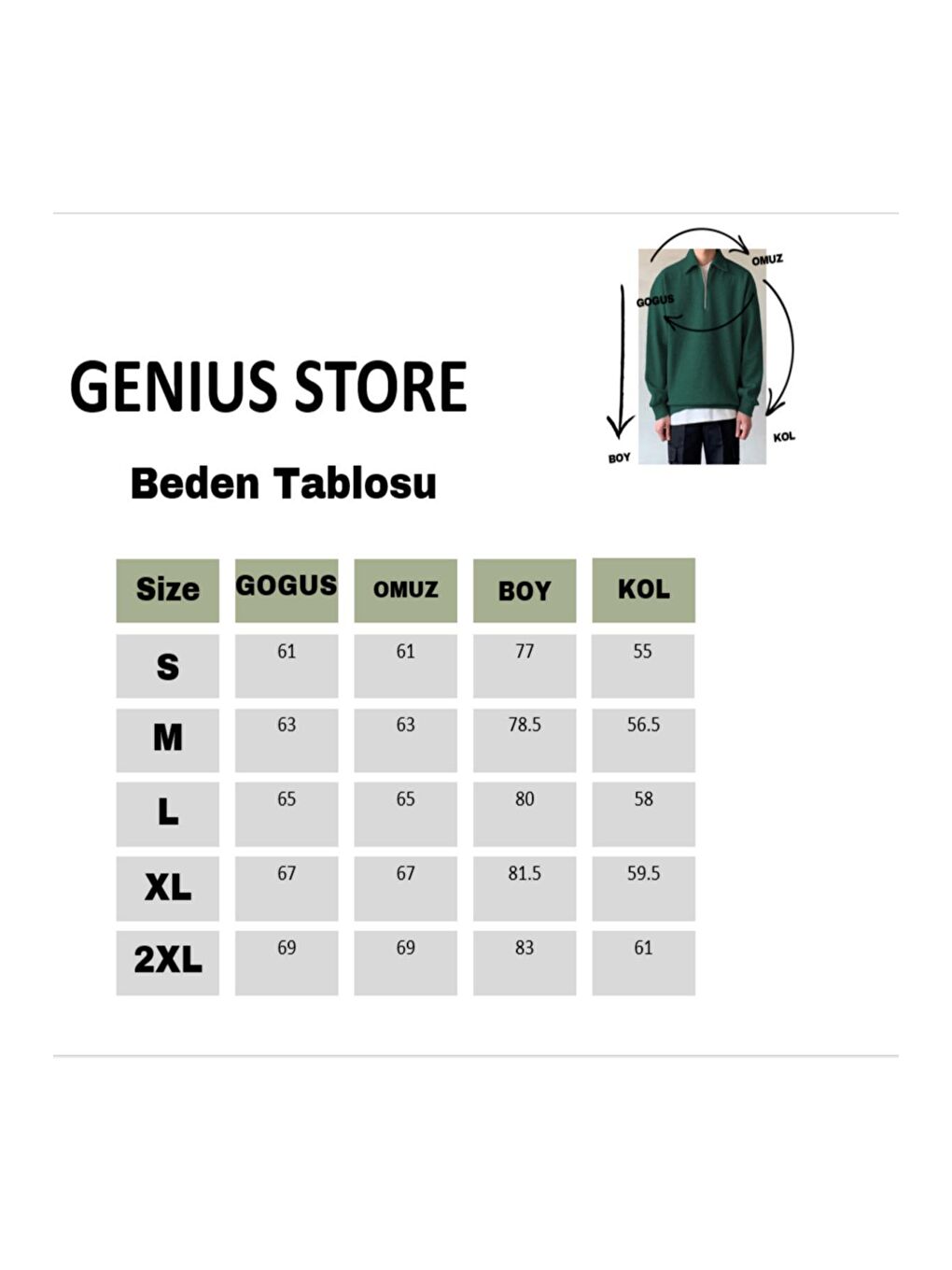 GENIUS STORE Haki Erkek Polo Yaka Oversize Sweatshirt Yarım Fermuar Sweatshirt - 4