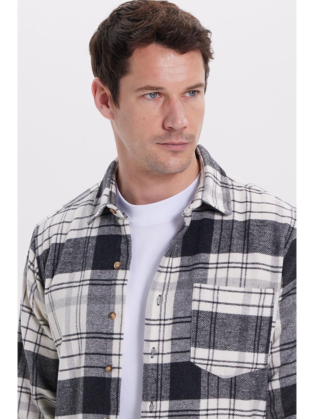 Karışık Erkek Regular Fit Rahat Kesim Kışlık Kareli Oduncu Gömlek-1