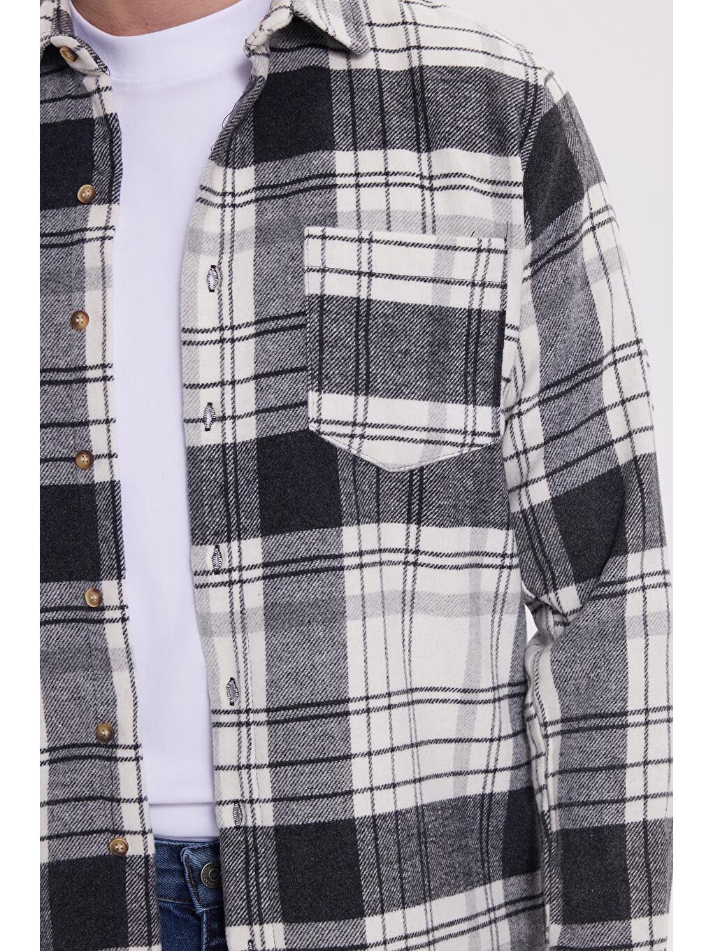 Karışık Erkek Regular Fit Rahat Kesim Kışlık Kareli Oduncu Gömlek-2