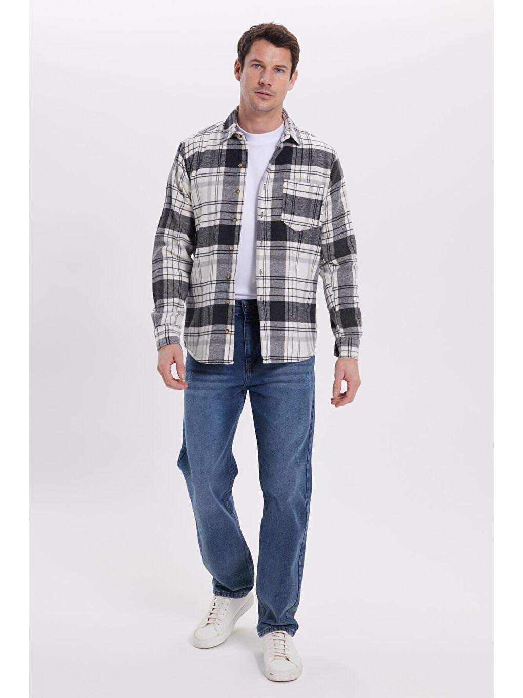 Karışık Erkek Regular Fit Rahat Kesim Kışlık Kareli Oduncu Gömlek-3