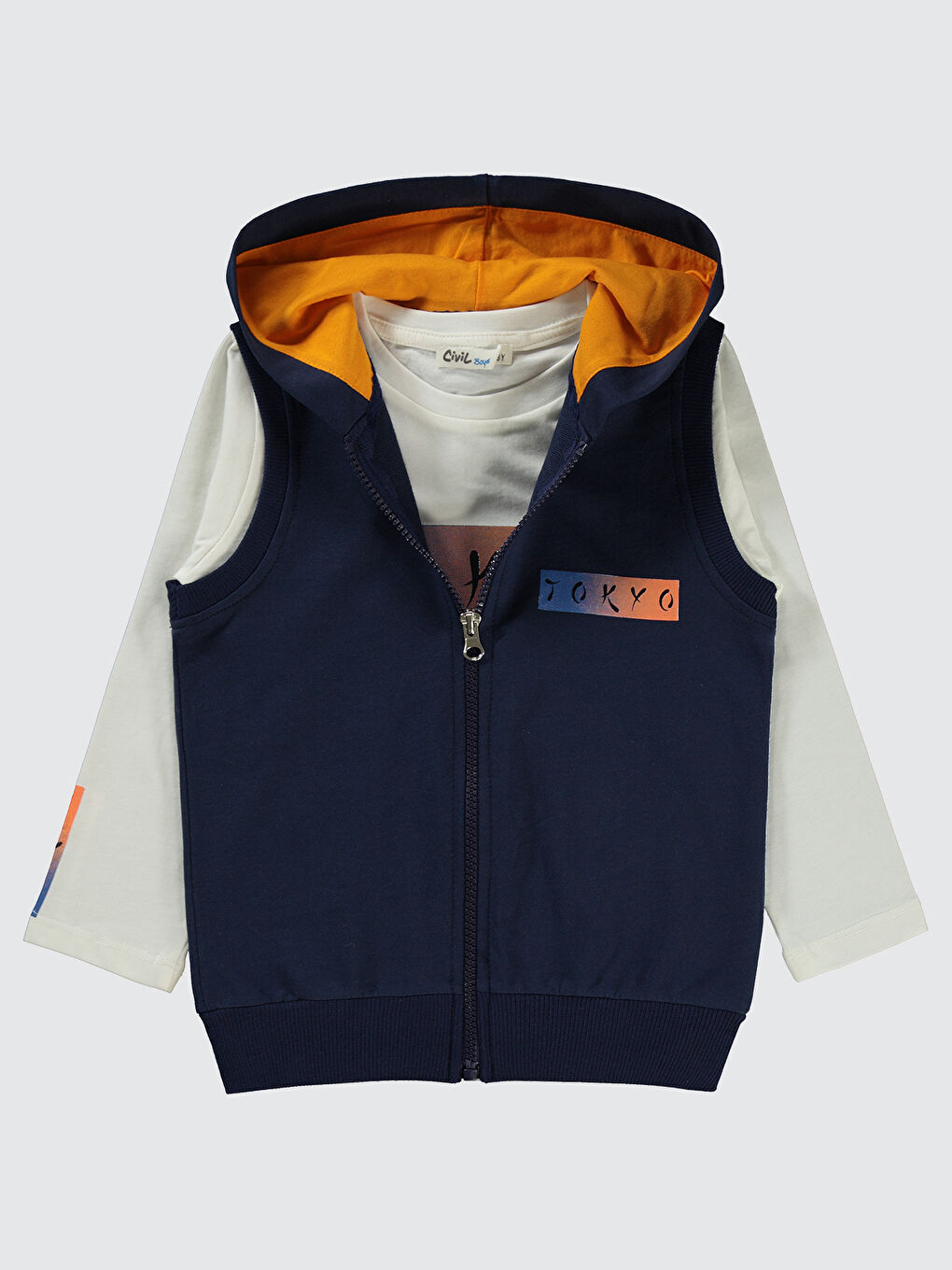 Boys Erkek Çocuk Yelekli Sweatshirt 2-5 Yaş Lacivert