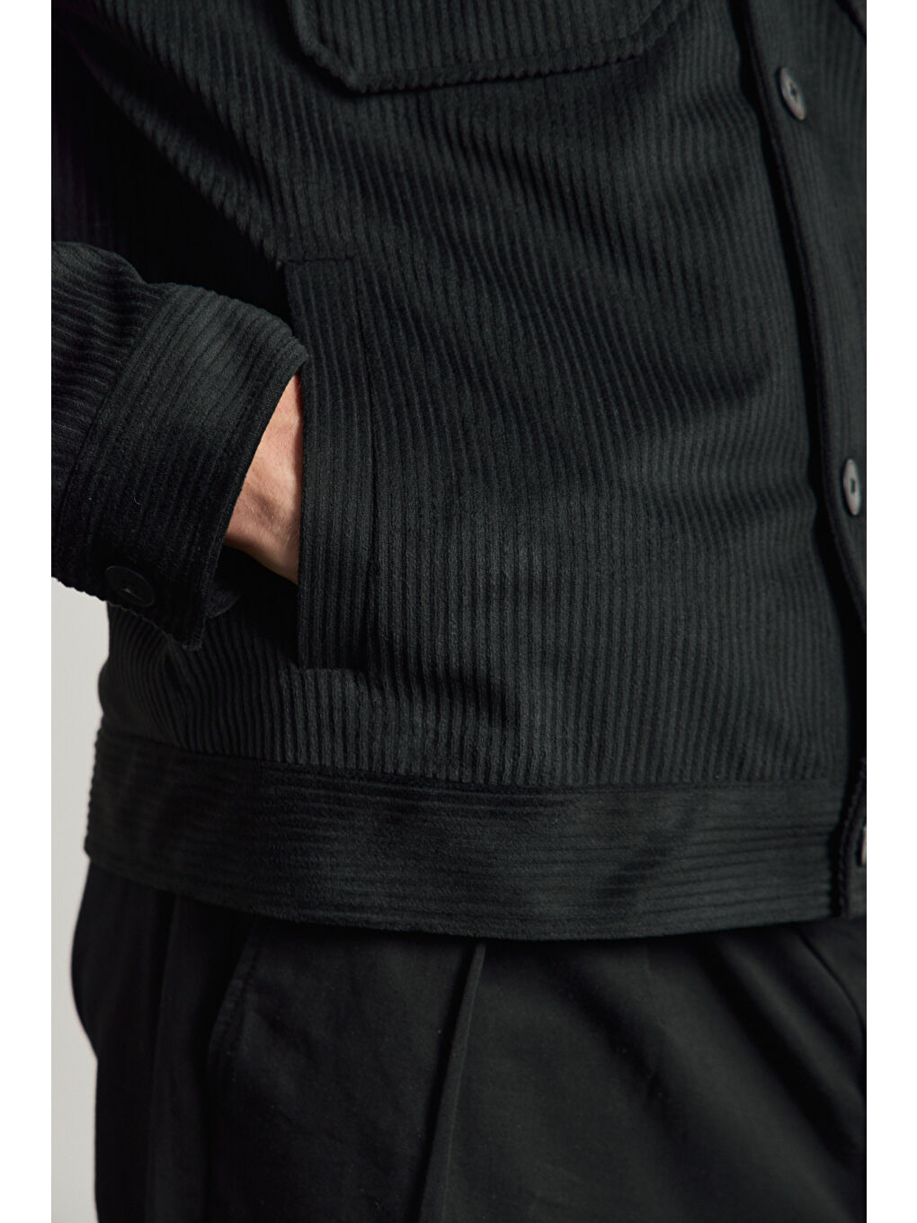 Erkek Premimum Kadife Ceket Siyah 4229DNGR-6