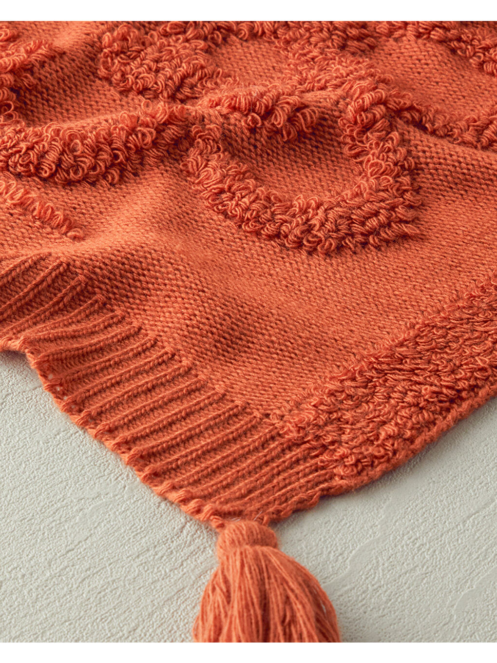 Kahverengi Luxwrap Triko Koltuk Şalı Kiremit-2