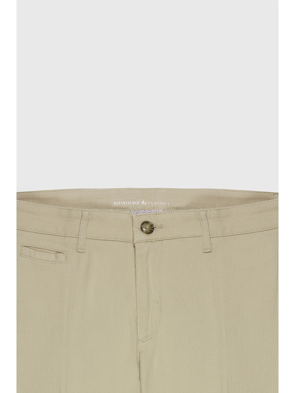 Bej Erkek Vizon Slim Fit Dar Kesim Yan Cepli Pamuklu Esnek Pantolon-1
