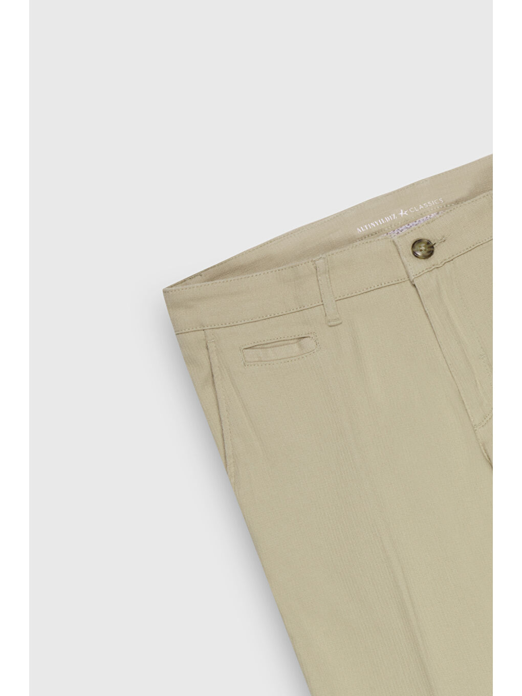 Bej Erkek Vizon Slim Fit Dar Kesim Yan Cepli Pamuklu Esnek Pantolon-2