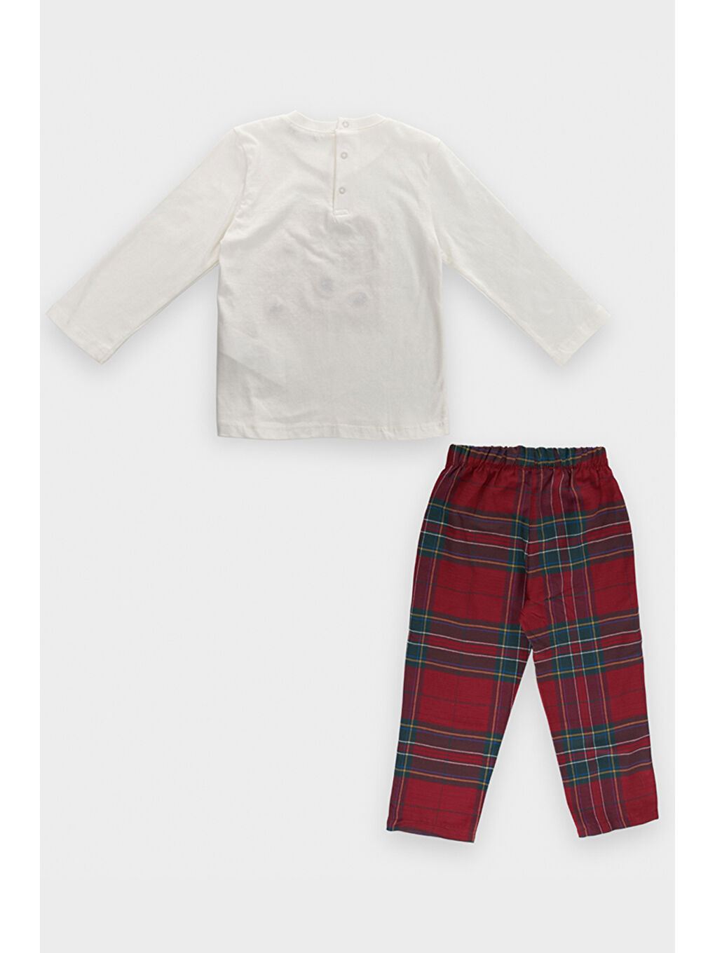 Erkek Bebek Yılbaşı Temalı Kırmızı Pijama Takımı-1