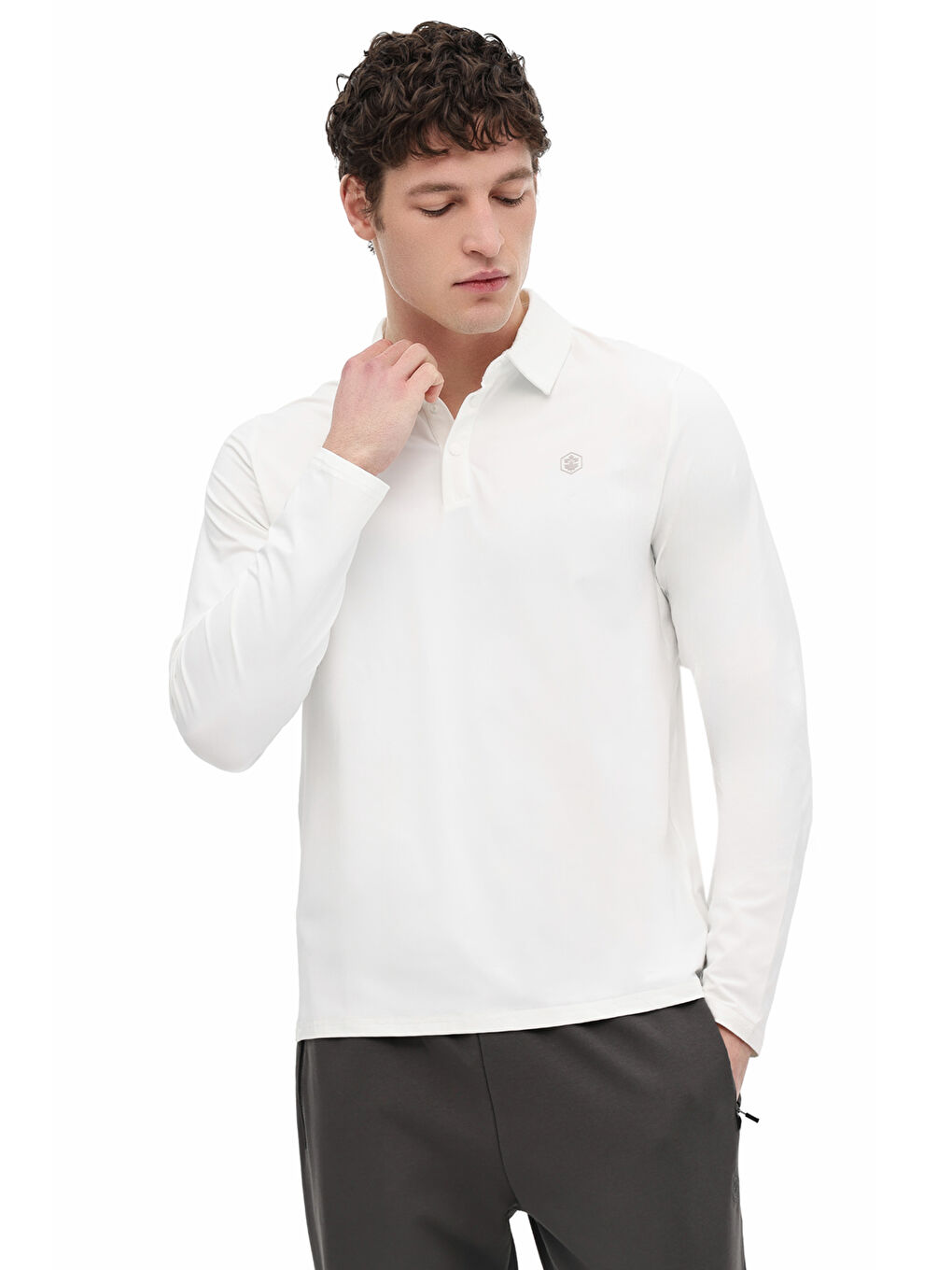 Beyaz ML TIGER 15ELG1-12 6FX KIRIK BEYAZ Erkek Uzun Kol T-Shirt