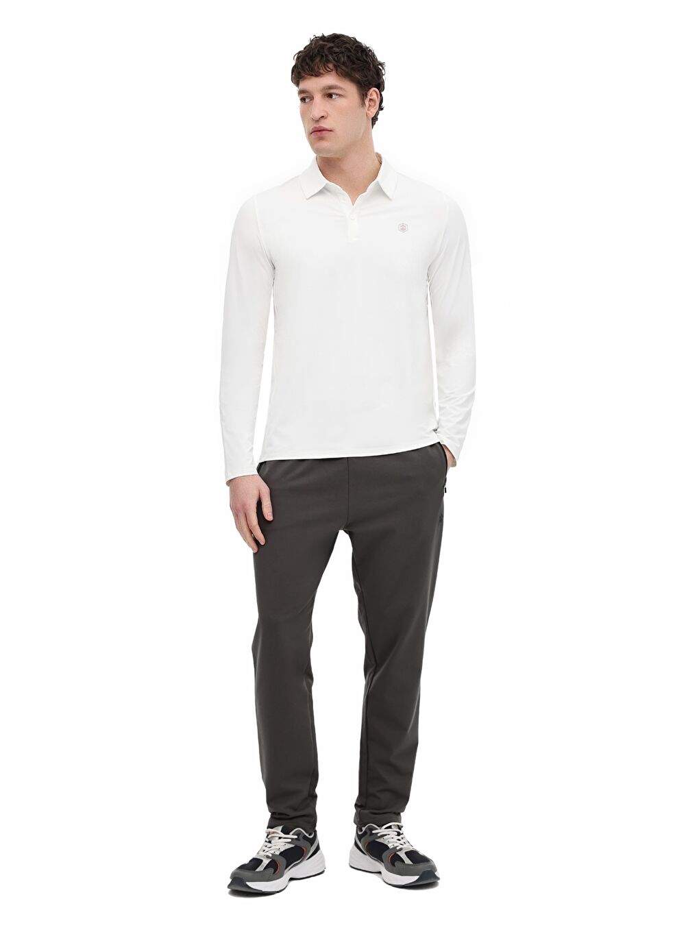 Beyaz ML TIGER 15ELG1-12 6FX KIRIK BEYAZ Erkek Uzun Kol T-Shirt-2