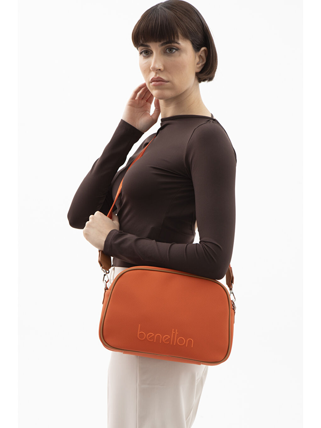 Kadin Kol Çantasi Turuncu-Camel BNT1590-1