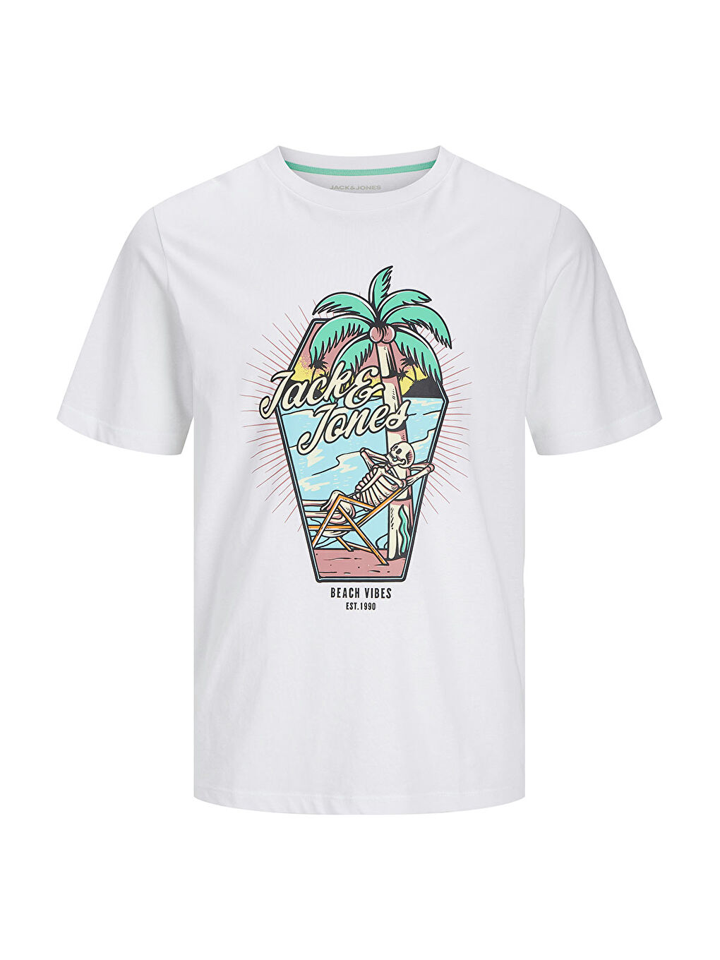 Lijah Crew Neck Erkek Beyaz Yuvarlak Yaka Spor Tişört