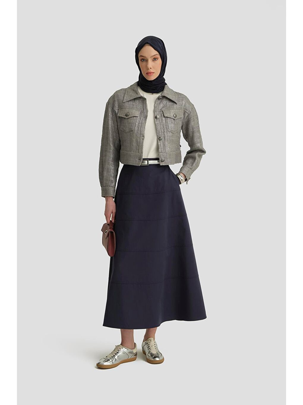 Mavi Dikiş Detaylı Etek 25Y1801 İndigo-1