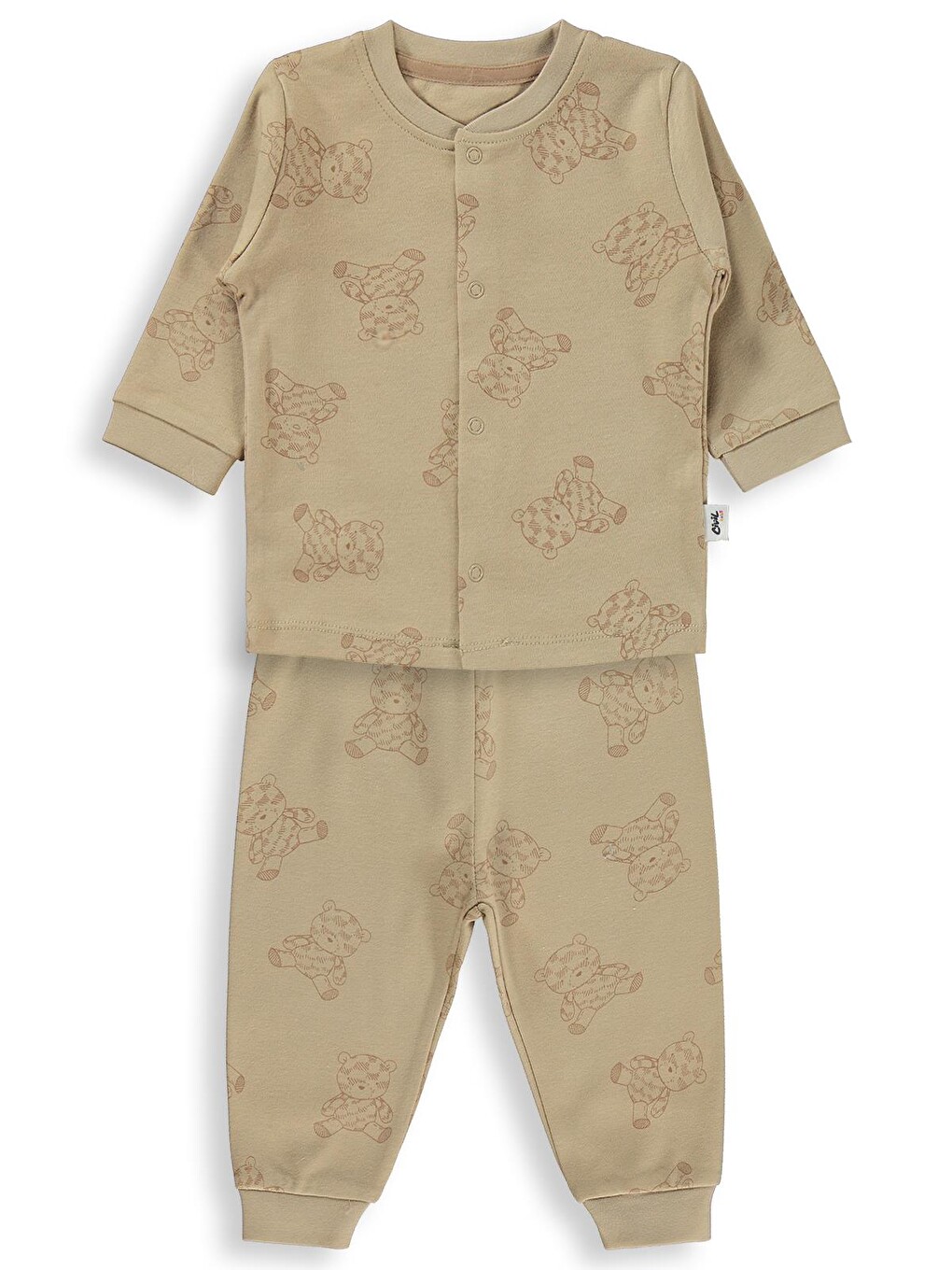 Kahverengi Baby Ayıcık Baskılı 6-18 Ay Pijama Takımı - Kahve
