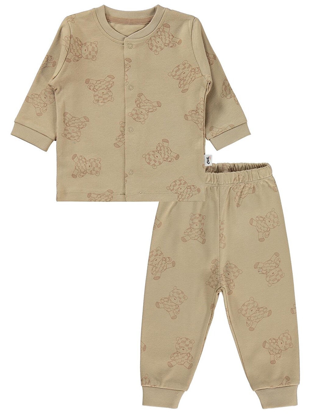 Kahverengi Baby Ayıcık Baskılı 6-18 Ay Pijama Takımı - Kahve-1