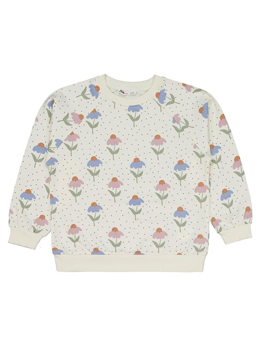 Petrol Girls Puanlı Çiçek Desenli 6-9 Yaş Eşofman Takımı-2