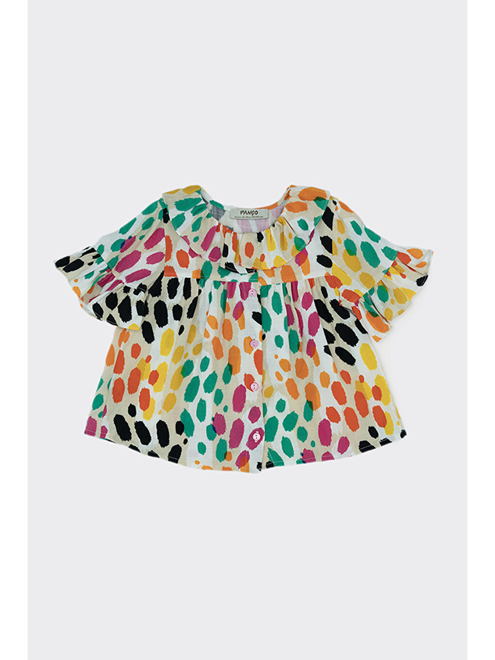 Kız Bebek Leopar Desenli Bej Gömlek