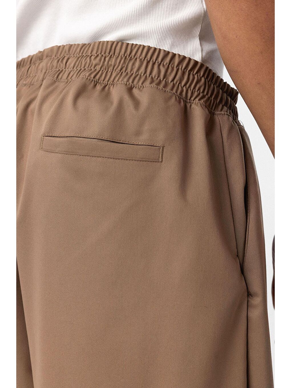 Bej Bel Lastikli Baggy Erkek Pantolon Vizon-6