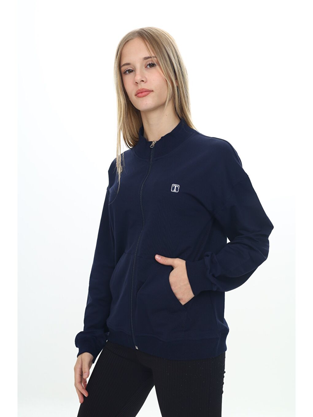 Lacivert Kız Çocuk Nakışlı Hırka-2