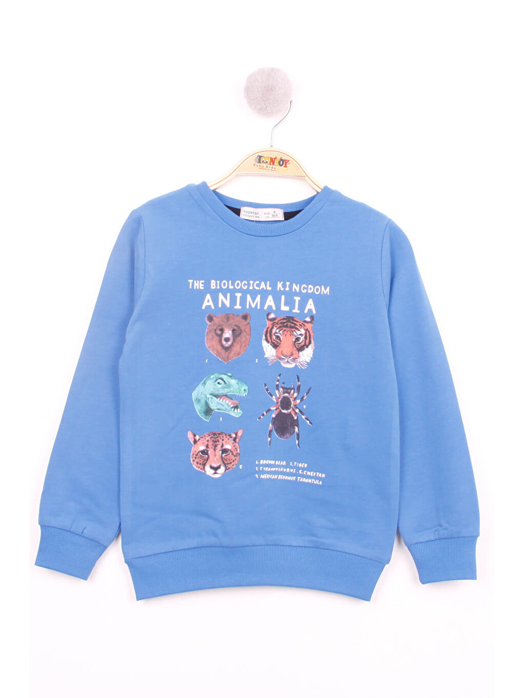 Mavi Erkek Çocuk Hayvan Baskılı Sweatshirt