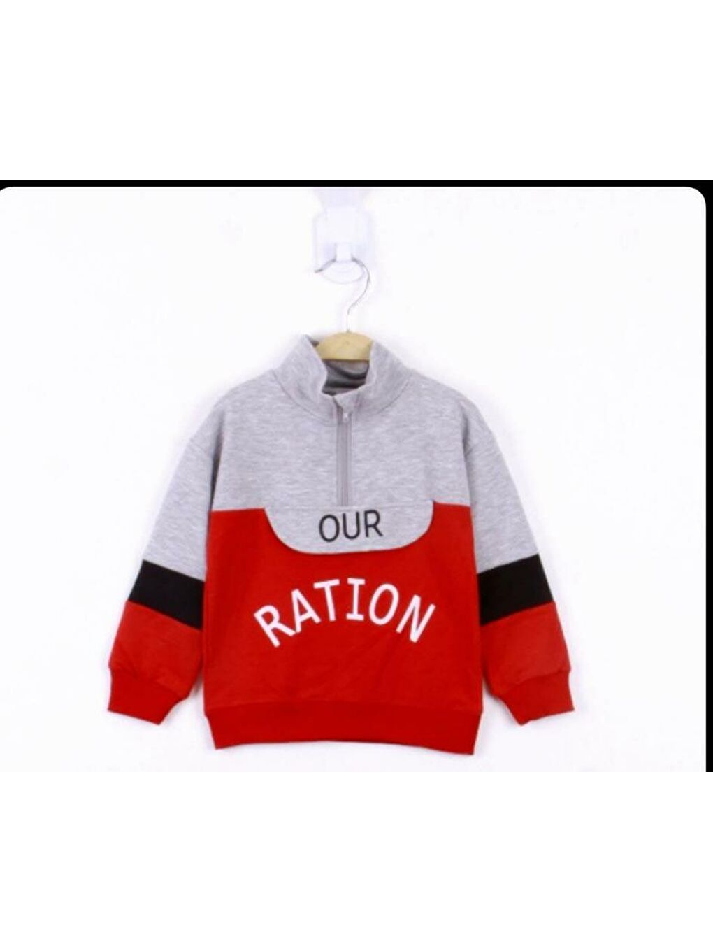 Kırmızı Erkek Çocuk Ration Baskılı Sweatshirt-1