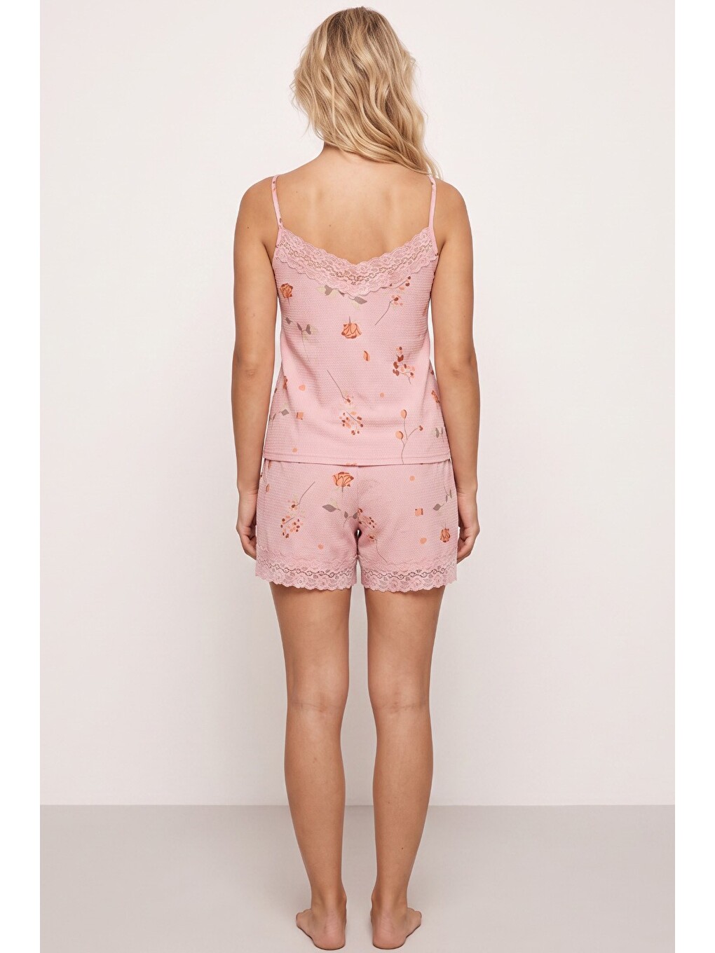 Pembe Bürümcük-krınkıl Şortlu Pijama Takım 26120225-1