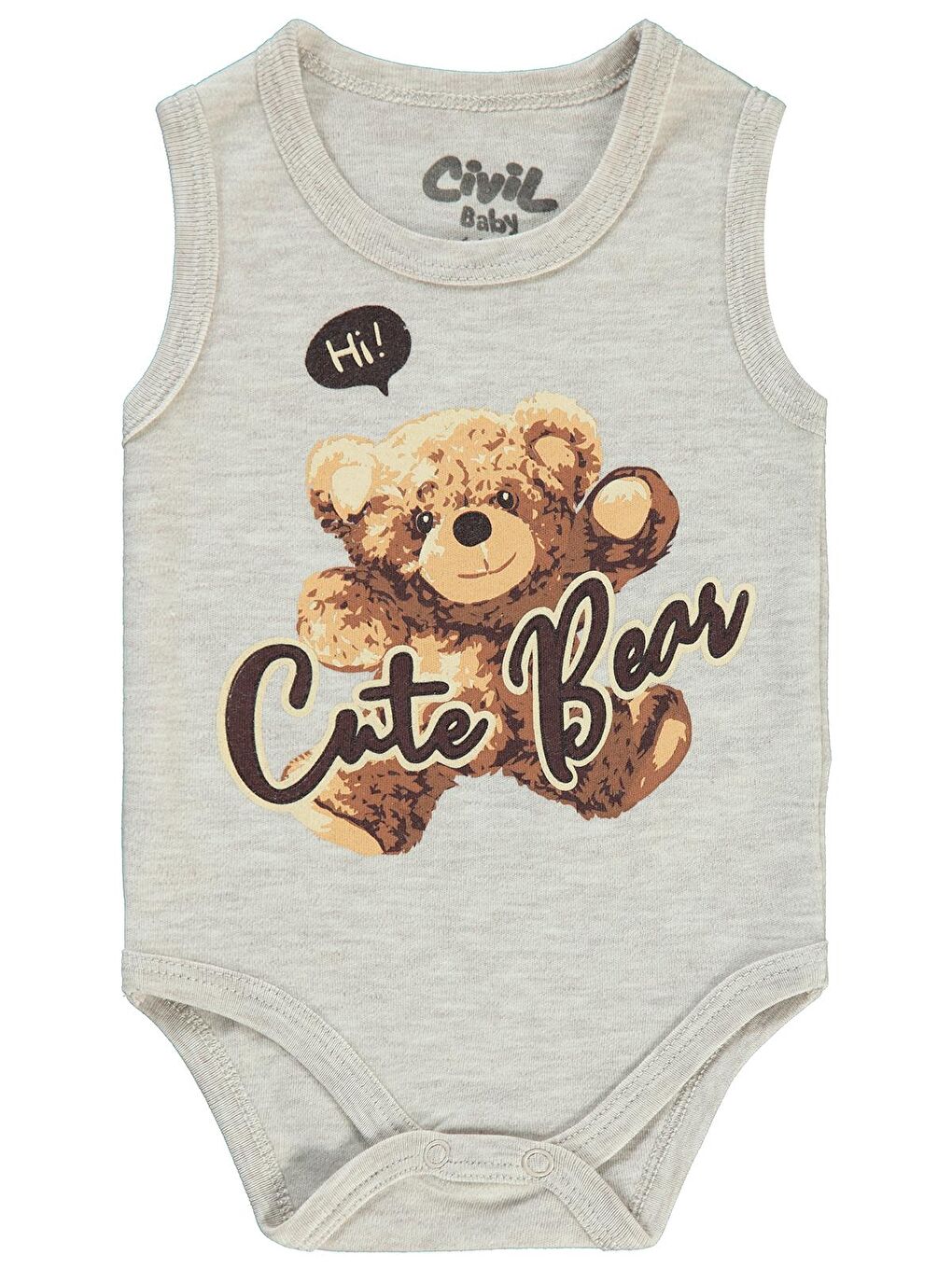 Civil Bej Baby Kız Bebek Çıtçıtlı Badi 1-18 Ay Bejmelanj