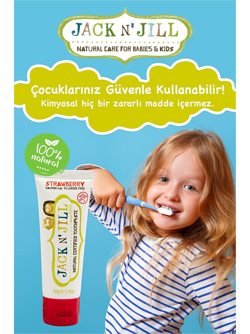 Jack N Jill Doğal Çilek Aromalı Diş Macunu 50 gr x 2 Adet-5