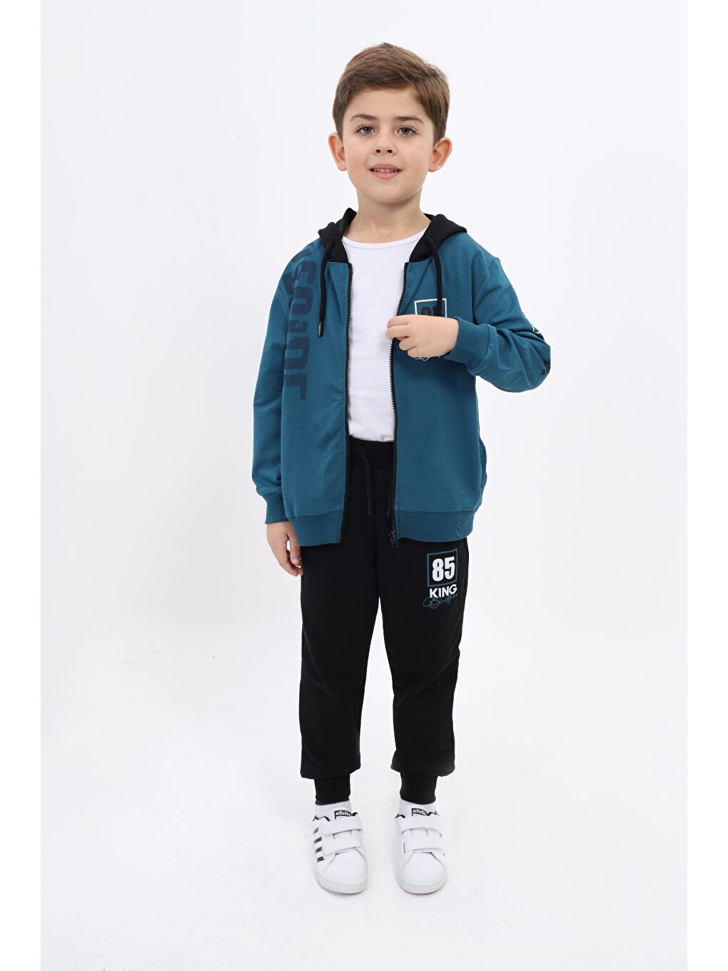 Petrol Erkek Çocuk Baskılı Eşofman Takım-4