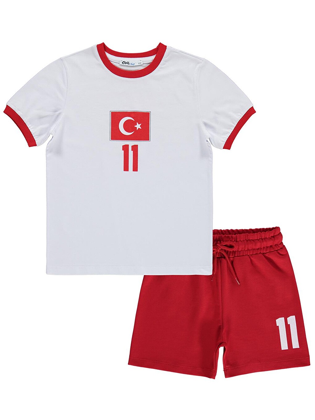 Boys Türkiye Baskılı 2-5 Yaş Takım - Beyaz-5