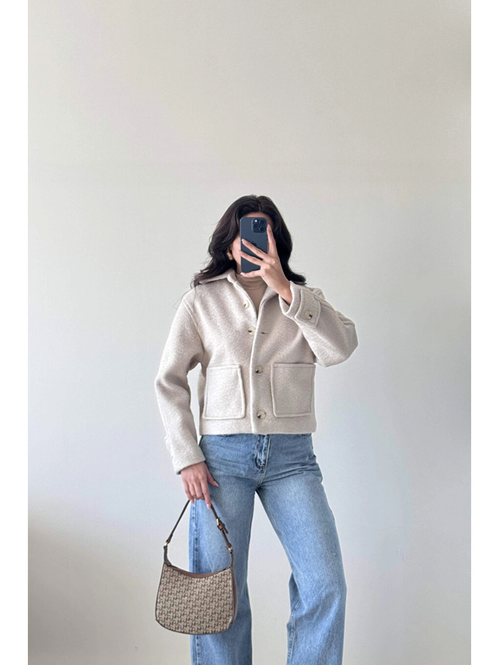 Kadın Bej Çift Cep Ceket 0011-1065